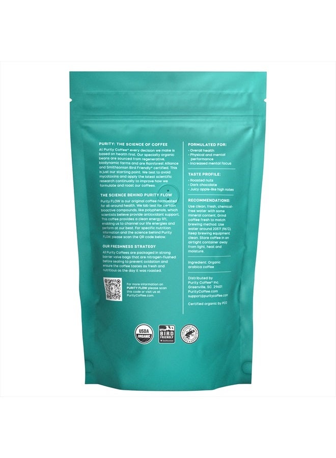PURITY COFFEE Purity Coffee FLOW Medium Roast Organic Coffee - USDA Certified Organic Specialty Grade Arabica Whole Bean Coffee - 12 oz Bag  - Image 2