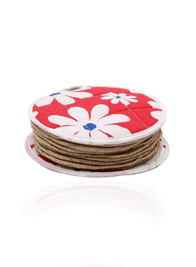 طقم قماش A4ARRIYAN للروتي || علبة تخزين، شكل دائري، عبوة من قطعتين | قابلة للغسل || بسحاب، بنقشة زهور متعددة الألوان - Image 3