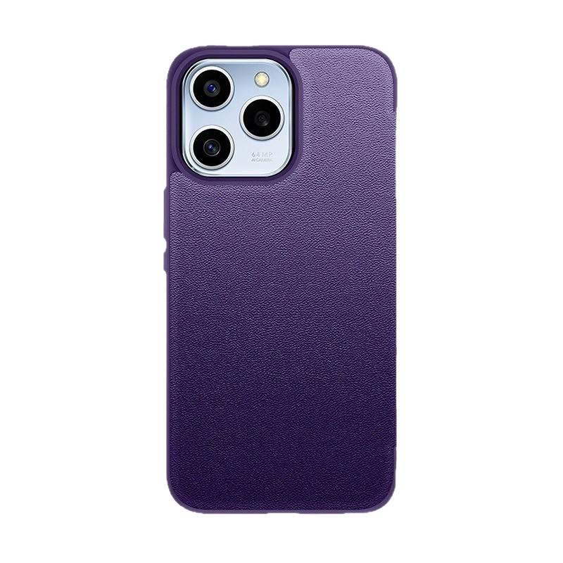 غطاء واقي | حماية من السقوط | مقاوم للصدمات لـ iPhone 13 | بنفسجي | ملمس جلد | مقاوم للخدش - Image 5