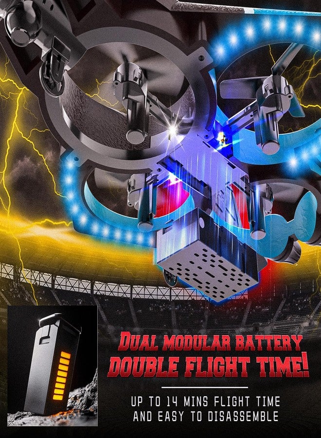 BEZGAR طائرة BEZGAR RC، طائرة تحكم عن بعد 2.4GHZ، طائرة تحكم بالإيماءات، لعبة طائرة مقاتلة 360° Flip، ألعاب للأطفال من عمر 8 سنوات فما فوق مع أضواء LED ملونة للتوجيه باللون الأزرق - Image 4