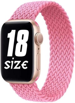 Solo Ring Fabric Braided Rubber Watch Band for Apple Watch Series 1/2/3/4/5/6/7 (Large, Pink, 45/42/44mm)