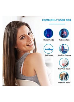 SYOSI Memory Foam Seat Cushion, Massage Seat Cushion, Anti Hemorrhoids Cushion, Hip Push Up, Yoga Orthopedic, Comfort Foam Tailbone Pillow, Car Office Chair Seat Cushion Pad (BLACK)  - Image 3