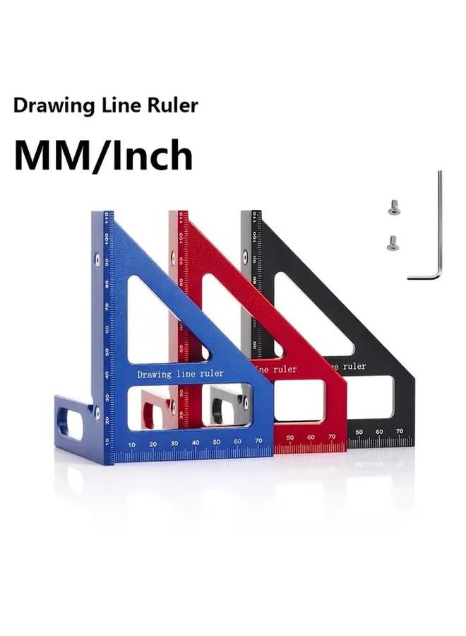 Red 45 90 Degree Aluminum Square Angle Measuring Tool for Woodworking Supplies - Image 4