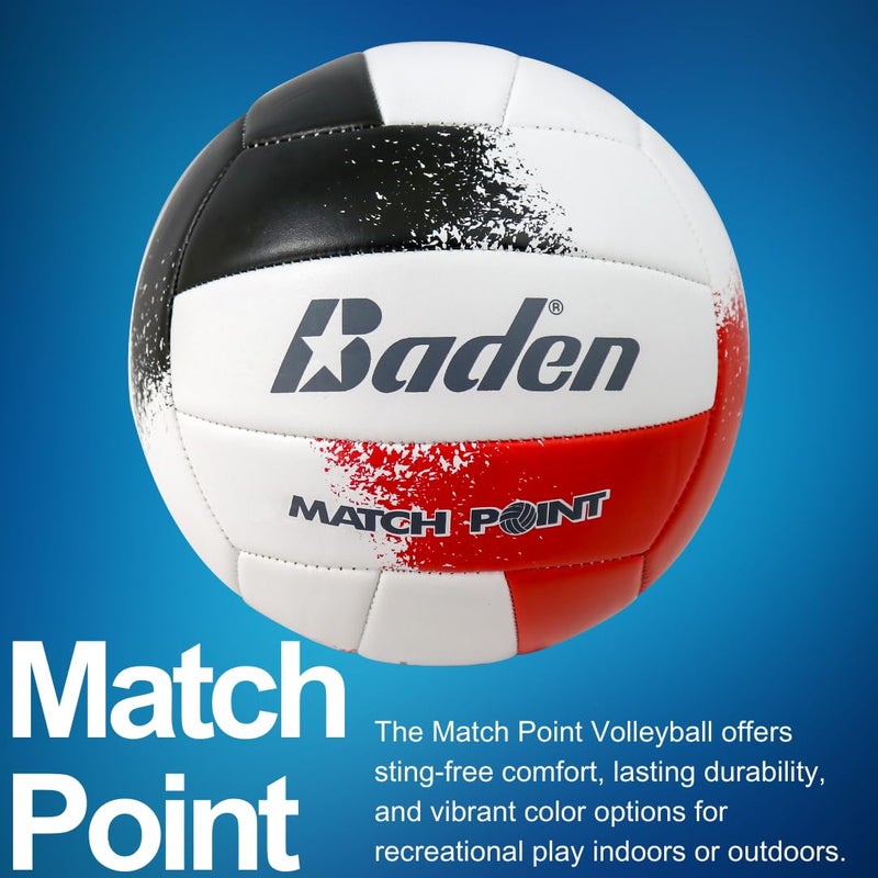 Baden Match Point Cushioned Synthetic Leather Volleyball | Official Size 5 | Ideal for Outdoor Recreation, Backyard Play, and College Camps | Suitable for All Ages - Image 2