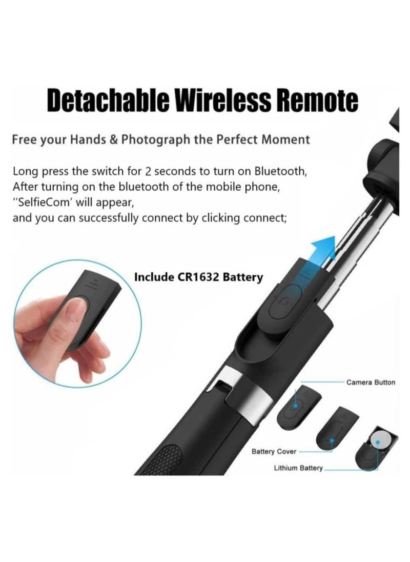 Selfie Stick Tripod with Remote All in One Portable Cell Phone Stand Compatible with iPhone 13 12 11 pro Xs Max Xr X 8 7 6 Plus, Samsung Android Smartphone - Image 2