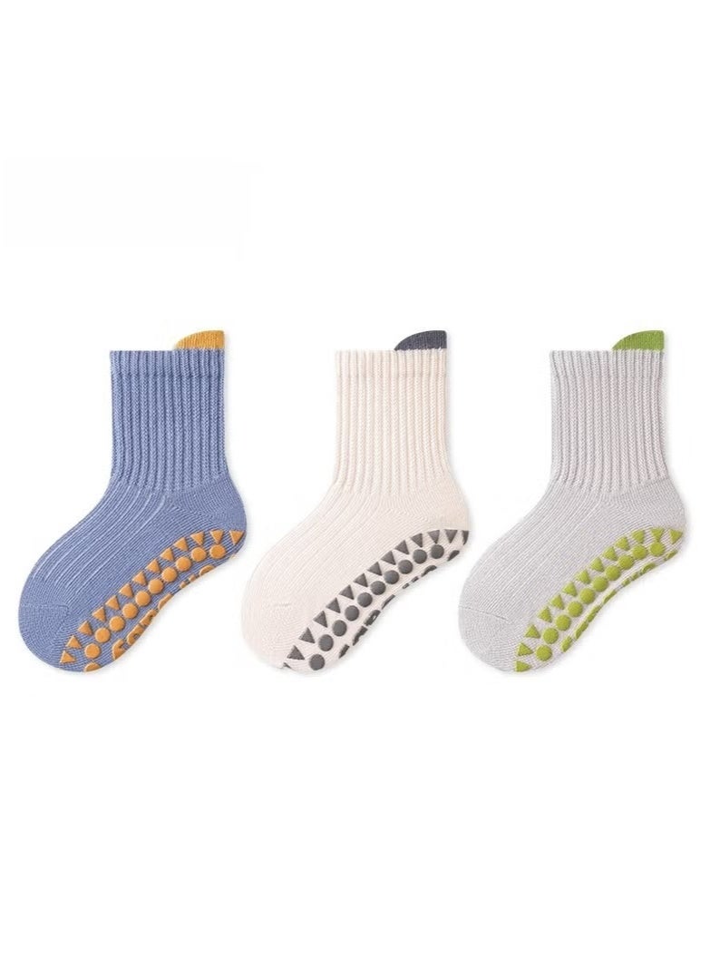 Newborn Anti-slip Glue Loose-top Socks Baby Floor Socks 3 Pairs - Image 1