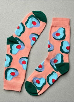 The Socks Hype 2 Pair Unisex Fresh Avocado Socks - Comfortable Cotton Blend | Suitable for 35-42 Sizes | Fun Avocado Design, Perfect for Foodies and Style Enthusiasts  - Image 1