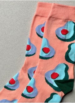 The Socks Hype 2 Pair Unisex Fresh Avocado Socks - Comfortable Cotton Blend | Suitable for 35-42 Sizes | Fun Avocado Design, Perfect for Foodies and Style Enthusiasts  - Image 3