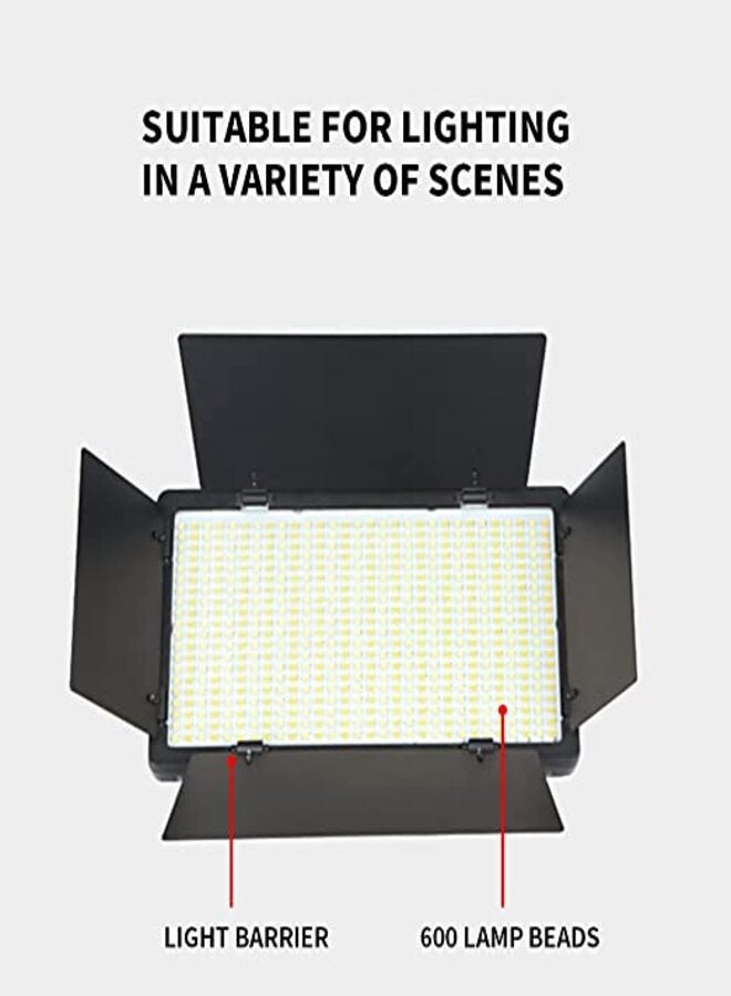 showkah Professional 3200-6500K Rechargeable Pro 600 LED Photography Lighting Panel, Photo Shoot | Video Making Light For YouTube Vlog | TikTok & Insta Reels | Wedding Photography LED Studio Light with Stand - Image 4