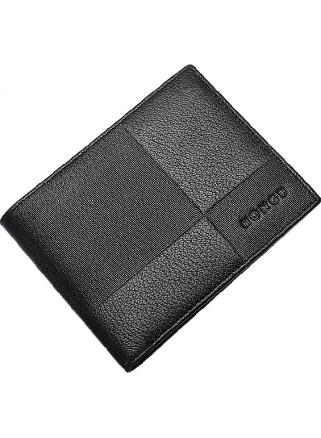 Hongu Honggu Wallet For Men, Short Style, Top-Grain Leather, Horizontal Design, Simple And Trendy, Leather Wallet, Gift Box Packaging, Qixi Festival Gift For Boyfriend - Image 2