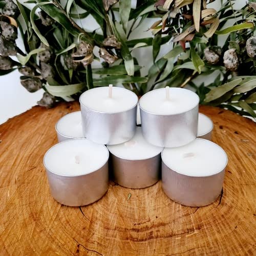 AURA DECOR AuraDecor Tealight Candles Pure Wax Unscented 9 Hours Burning time White Unscented Tea Light Candles Pack of_40 - Image 5