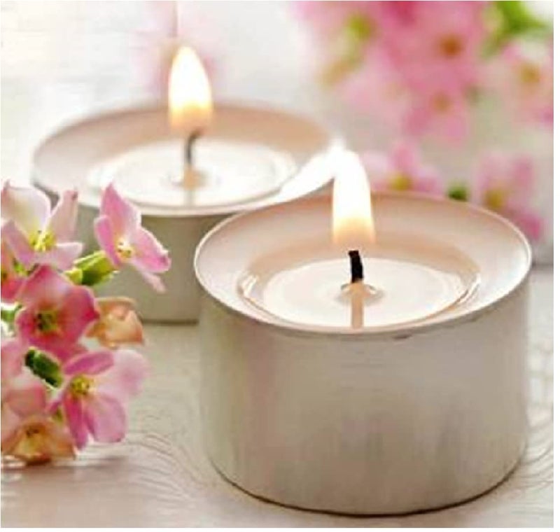 AURA DECOR AuraDecor Tealight Candles Pure Wax Unscented 9 Hours Burning time White Unscented Tea Light Candles Pack of_40 - Image 4