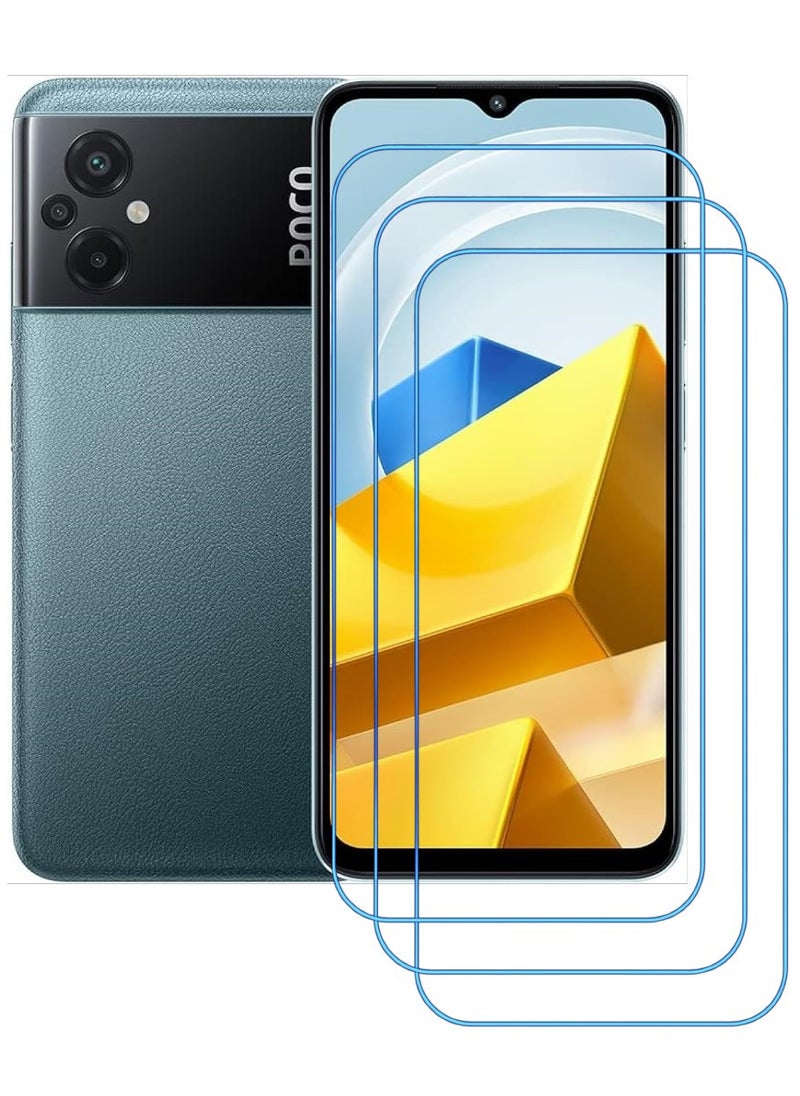 ACLIX 3 Pieces Antistatic ESD Dustproof Premium Quality High Definition Clear Tempered Glass Screen Protector Designed For Xiaomi Poco M5 - Image 1