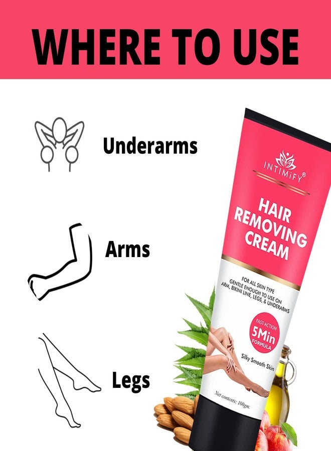 INTIMIFY كريم إزالة الشعر إنتيميفاي للنساء والرجال | مثالي لمنطقة البكيني، والإبط، واليدين، والساقين - 100 غرام (عبوة واحدة) - Image 5