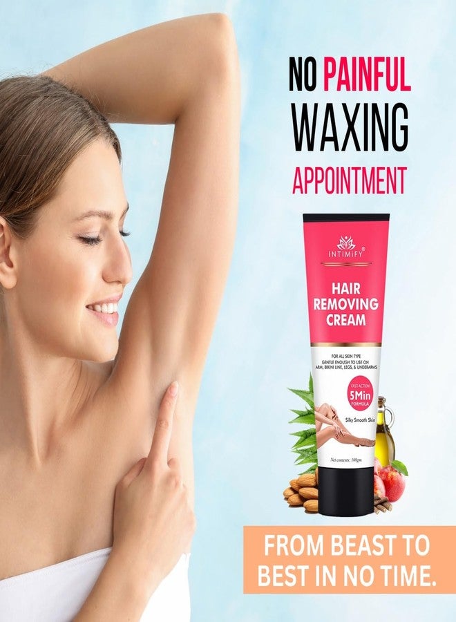 INTIMIFY كريم إزالة الشعر إنتيميفاي للنساء والرجال | مثالي لمنطقة البكيني، والإبط، واليدين، والساقين - 100 غرام (عبوة واحدة) - Image 3