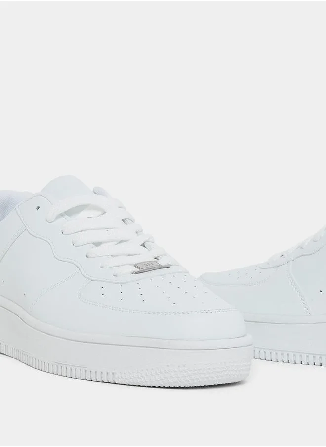 ستايلي Versatile Platform Sole Skate Sneakers