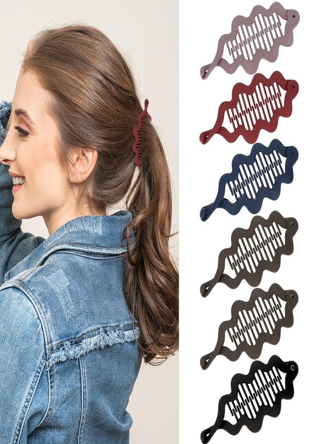 ANBALA 6PCS Large 5.5'' Banana Clips French Banana Hair Clips for Women Girls Wavy Clincher Combs for Thick Hair - Image 1