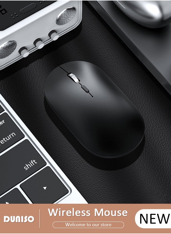 DUNISO Wireless Mouse, Slim Mouse Silent Mice Noiseless for Laptop with 2.4G USB Adapter Ultrafast Scrolling Portable Mouse Compatible with PC HP Lenovo ASUS Dell Smart TV  - Image 1