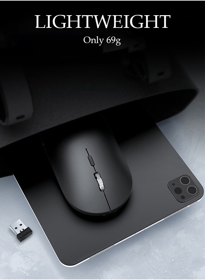 Wireless Mouse, Slim Mouse Silent Mice Noiseless for Laptop with 2.4G USB Adapter Ultrafast Scrolling Portable Mouse Compatible with PC HP Lenovo ASUS Dell Smart TV