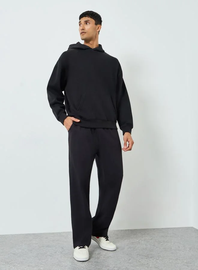 Styli Men Black Solid Drawstring Joggers