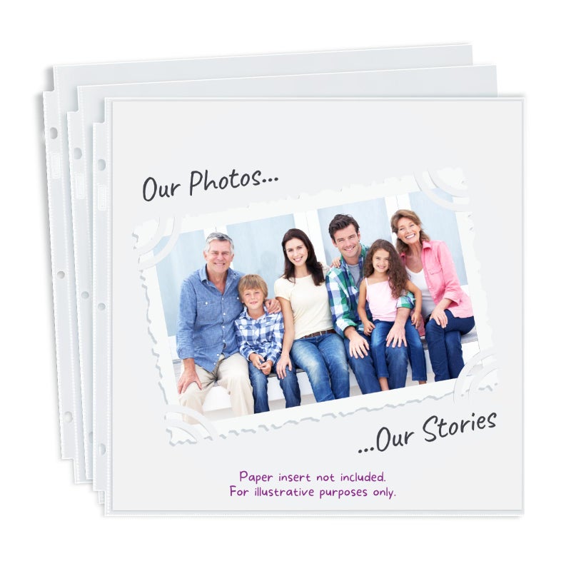 Dunwell Scrapbook Refill Pages 12x12  50 Pack Super Heavyweight Fits 3Ring Scrapbooking Binders Standard 12 x 12 Photo Album Pages Sheet Protectors Paper Inserts Not Included