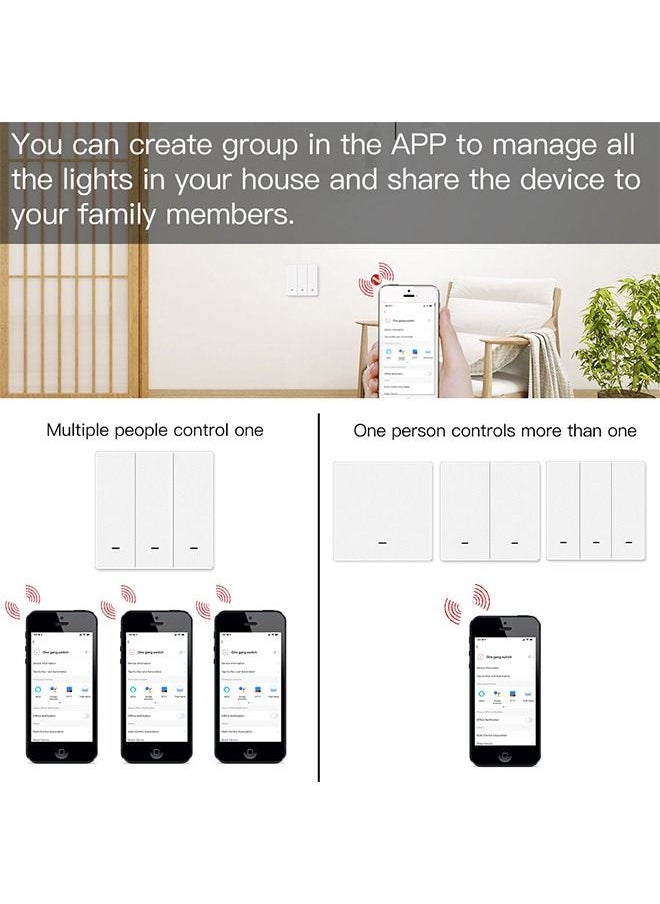 Hioyio - WiFi Smart Wall Light Switch Smart life App Wirless Remote Control Switch White - Image 1