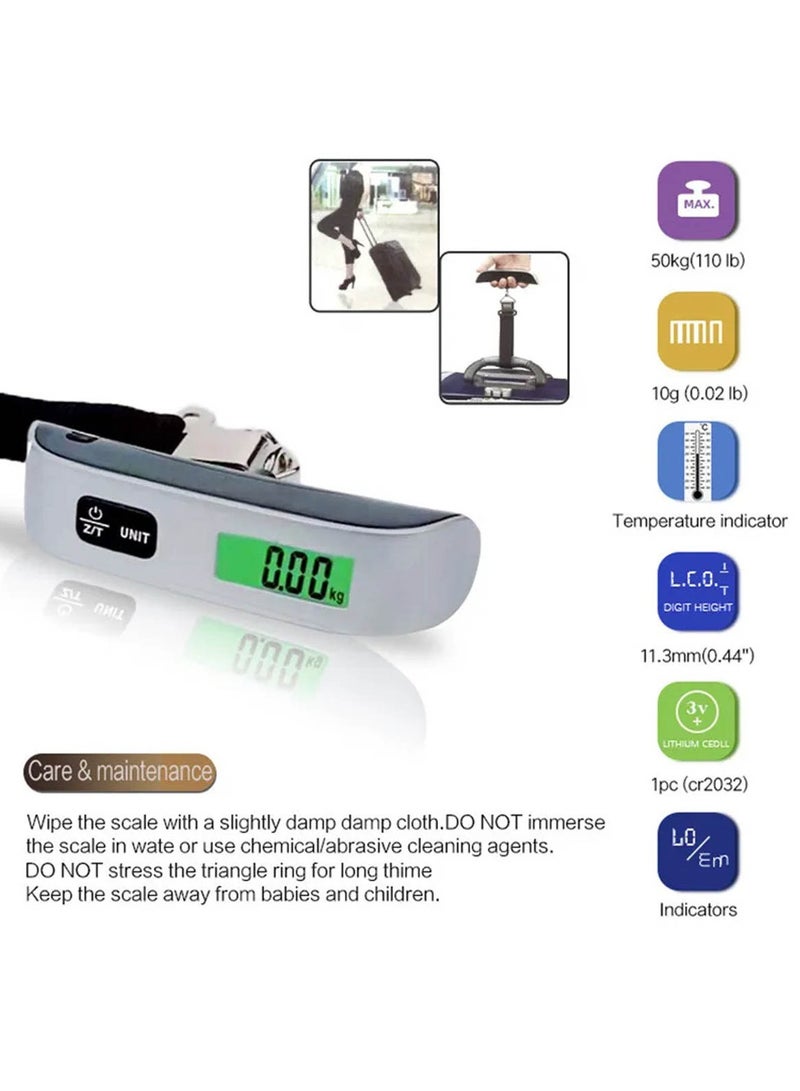 Mi Techo 50Kg Portable Electronic Luggage Scale With Digital LCD Screen And Hanging Belt - Image 2