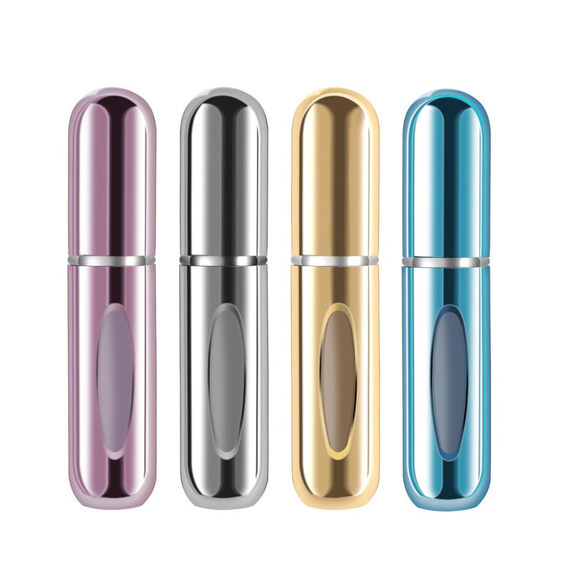 Yamadura Portable Mini Refillable Atomizer Perfume Bottle 5ml Refillable Atomizer Perfume Spray Scent Pump Case for Traveling and Outgoing 4 Pack