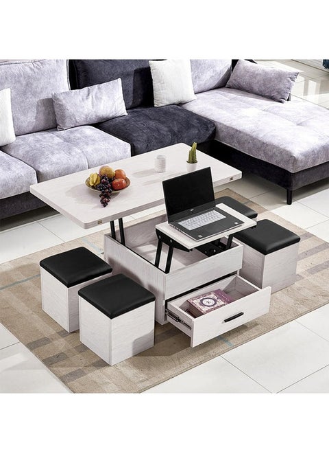 3-In-1 Coffee Table Multifunctional Adjustable Height Modern Dining Table Set Coffee Table Set