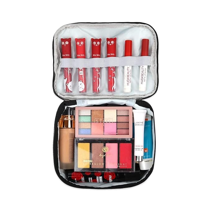 ECAPT Transparent Makeup Bags Double Layer Travel Cosmetic Cases Make up Organizer Toiletry Bag with 2 Zipper for Women Girl - Image 3