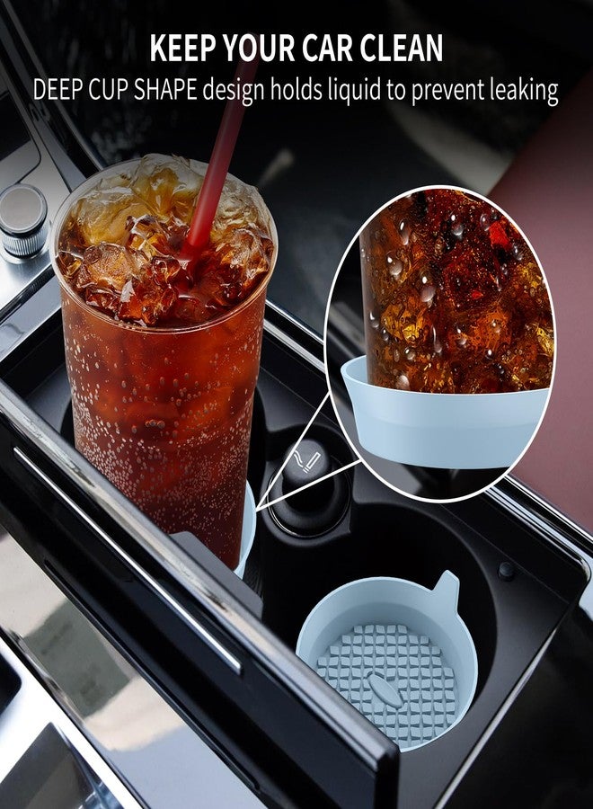 ME.FAN Car Coasters [4 Pack] Silicone Car Cup Coasters/Cup Mats - Universal Non-Slip Recessed Car Interior Accessories - Car Cup Holder Insert Coasters Ether - Image 3