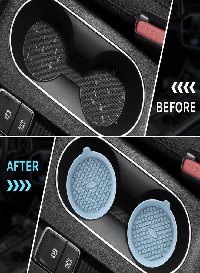 ME.FAN Car Coasters [4 Pack] Silicone Car Cup Coasters/Cup Mats - Universal Non-Slip Recessed Car Interior Accessories - Car Cup Holder Insert Coasters Ether - Image 5