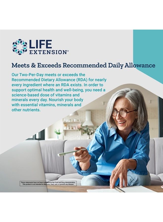 Life Extension Two-Per-Day Multivitamin, vitamins B, C, D, zinc, packed with over 25 vitamins, minerals & extracts, two-month supply, non-GMO, gluten-free, 120 capsules - Image 5
