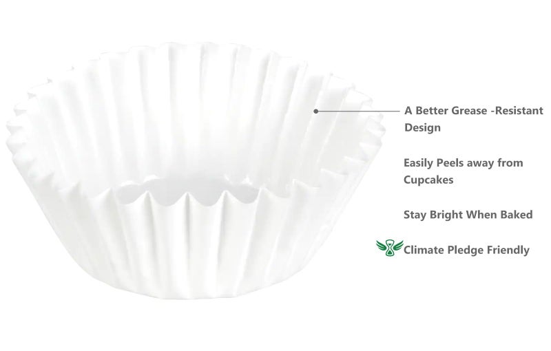 Caperci Heavy Duty Standard White Cupcake Liners 150 Counts - Grease-Resistant Paper Muffin Baking Cups, Odorless, No Muffin Pan Needed, Easily Peels (White) - Image 3