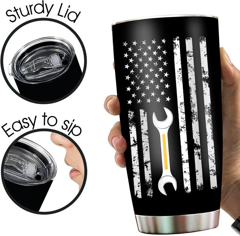 2IMT I Cant I Have Plans In The Garage Tumbler Mechanic Gifts For Men Funny Birthday Gifts For Men Birthday Gifts For Car Guys - Gifts For Mechanics Men Dad Mug From Daughter Mechanic Tumbler 20oz - Image 4