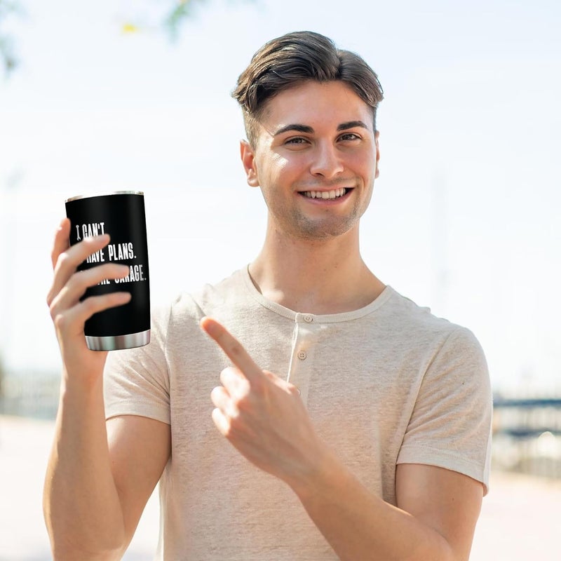 2IMT I Cant I Have Plans In The Garage Tumbler Mechanic Gifts For Men Funny Birthday Gifts For Men Birthday Gifts For Car Guys - Gifts For Mechanics Men Dad Mug From Daughter Mechanic Tumbler 20oz - Image 5