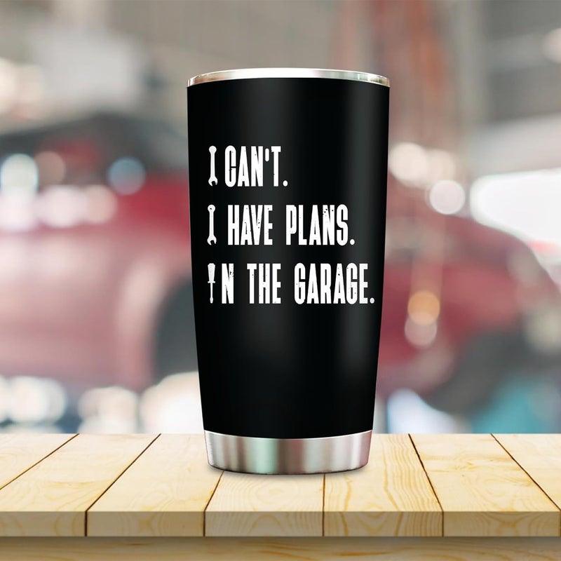 2IMT I Cant I Have Plans In The Garage Tumbler Mechanic Gifts For Men Funny Birthday Gifts For Men Birthday Gifts For Car Guys - Gifts For Mechanics Men Dad Mug From Daughter Mechanic Tumbler 20oz - Image 3