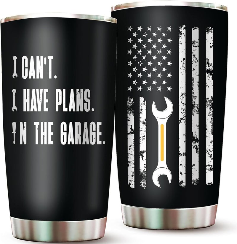2IMT I Cant I Have Plans In The Garage Tumbler Mechanic Gifts For Men Funny Birthday Gifts For Men Birthday Gifts For Car Guys - Gifts For Mechanics Men Dad Mug From Daughter Mechanic Tumbler 20oz - Image 1