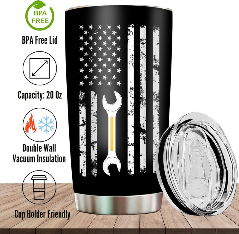 2IMT I Cant I Have Plans In The Garage Tumbler Mechanic Gifts For Men Funny Birthday Gifts For Men Birthday Gifts For Car Guys - Gifts For Mechanics Men Dad Mug From Daughter Mechanic Tumbler 20oz - Image 2