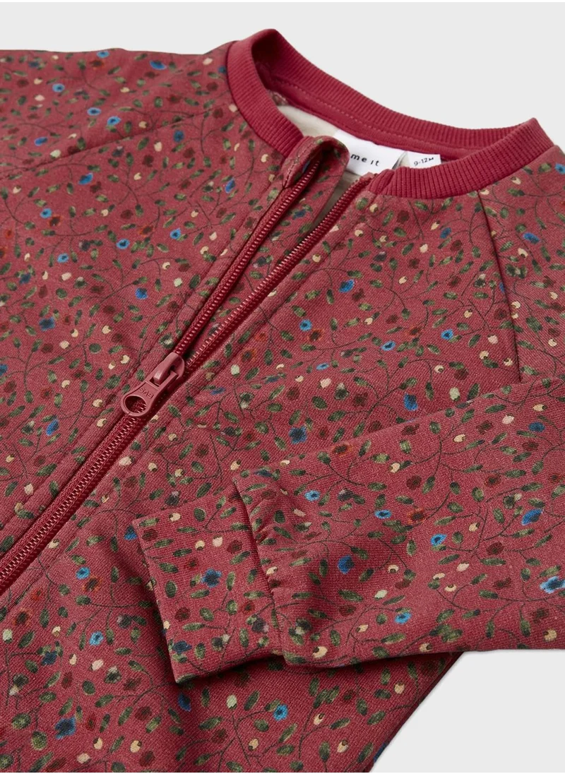 NAME IT Kids Printed Zip-Up Cardigan