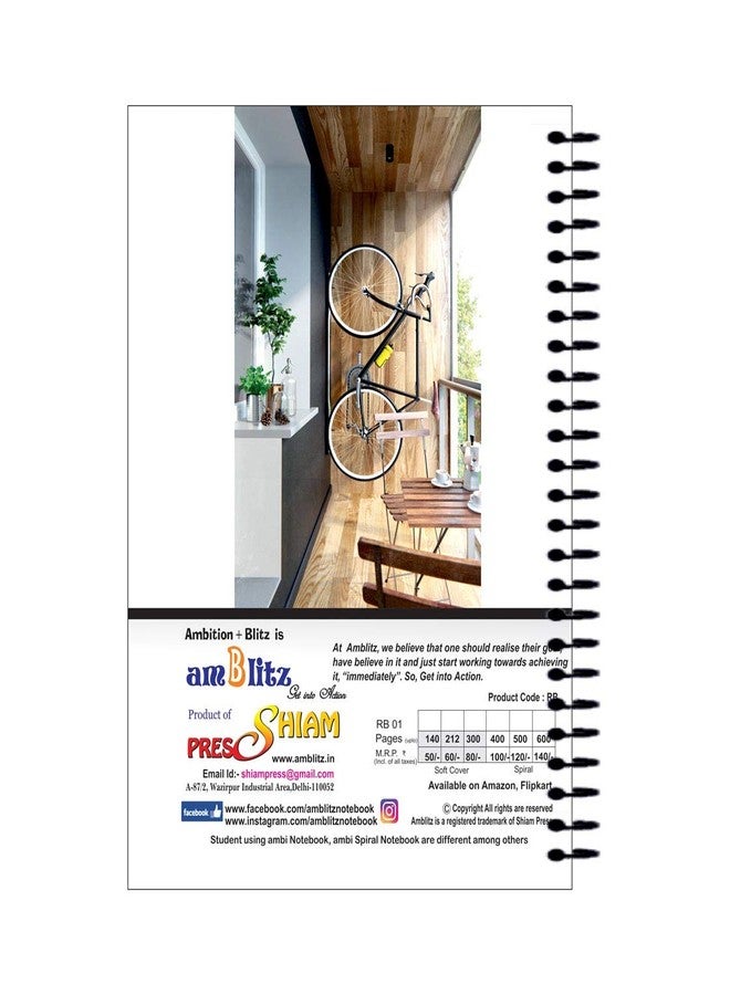 amblitz Rough Spiral Notebook | 600 Pages | Pack of 5 Notebooks | A4 Size | Single Line Ruled | Student Practice Notebook - Image 4