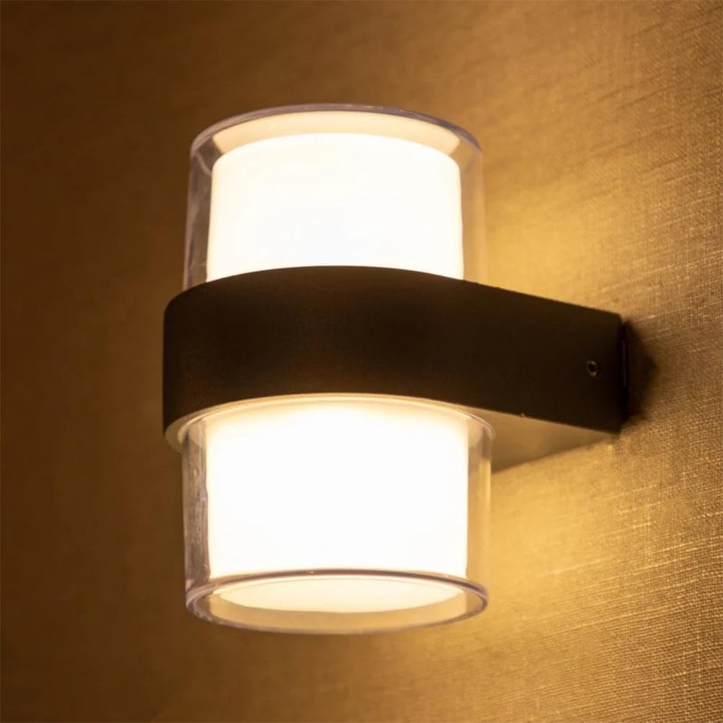 fizzytech 10 Watt LED Acrylic Up/Down Wall Light Rainproof and Shockproof Alluminium Body Wall Lamp Light Ideal for Balcony, Living Room and Lights of Home Decoration (Warm White) - Image 1