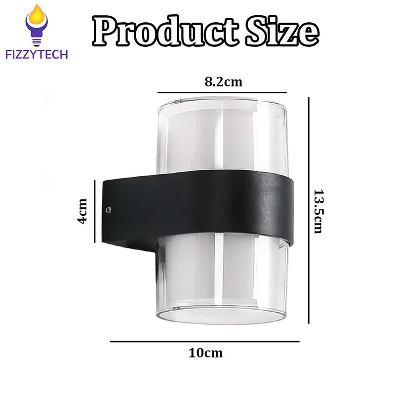 fizzytech 10 Watt LED Acrylic Up/Down Wall Light Rainproof and Shockproof Alluminium Body Wall Lamp Light Ideal for Balcony, Living Room and Lights of Home Decoration (Warm White) - Image 2