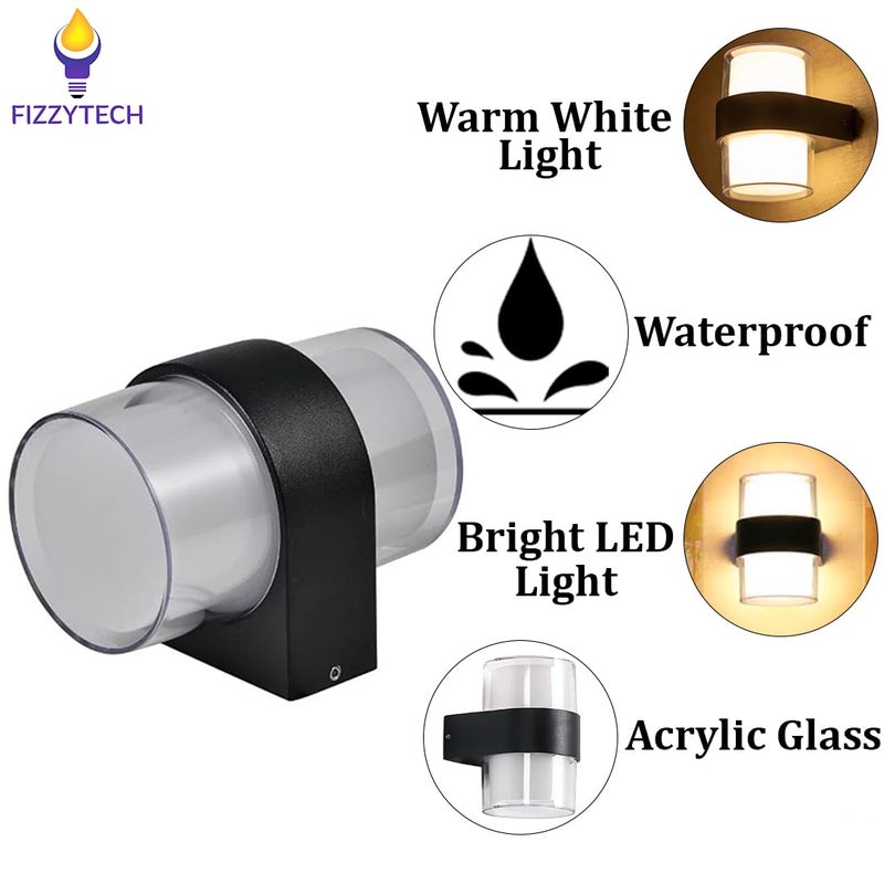 fizzytech 10 Watt LED Acrylic Up/Down Wall Light Rainproof and Shockproof Alluminium Body Wall Lamp Light Ideal for Balcony, Living Room and Lights of Home Decoration (Warm White) - Image 3