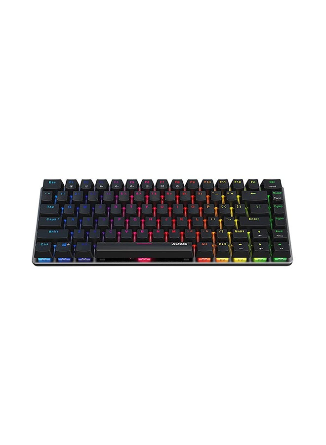 AK33 Mechanical keyboard 82 Keys USB Wired Gaming Keyboard with Backligh for Tablet Desktop Computer (RGB Backlit Blue Switch, RGB) Black - Image 1