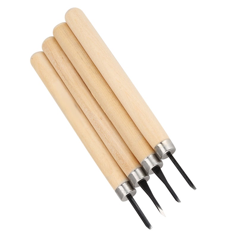 4pcs Wood Carving Knife Manual Sharpener Rubber Stamp Knives Carving Tools Set (#2) - Image 4