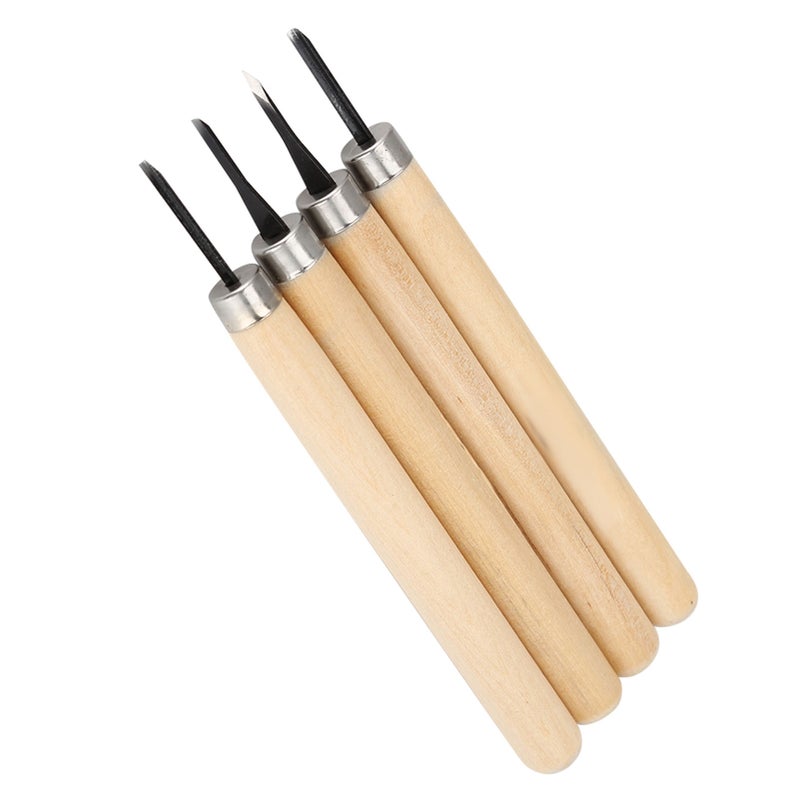 4pcs Wood Carving Knife Manual Sharpener Rubber Stamp Knives Carving Tools Set (#2) - Image 1