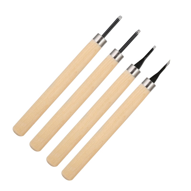 4pcs Wood Carving Knife Manual Sharpener Rubber Stamp Knives Carving Tools Set (#2) - Image 5