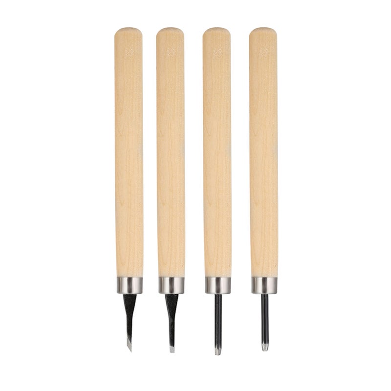 4pcs Wood Carving Knife Manual Sharpener Rubber Stamp Knives Carving Tools Set (#2) - Image 3