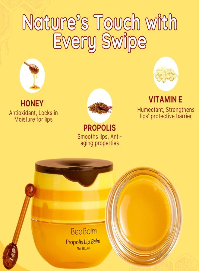 Bee Balm Original My Bee Balm Lip Balm – Propolis Hydrating Balm – Honey Pot for Dry, Chapped & Cracked Lips – Deeply Moisturizes & Hydrates Lips with Organic Beeswax & Vitamin E - Image 2